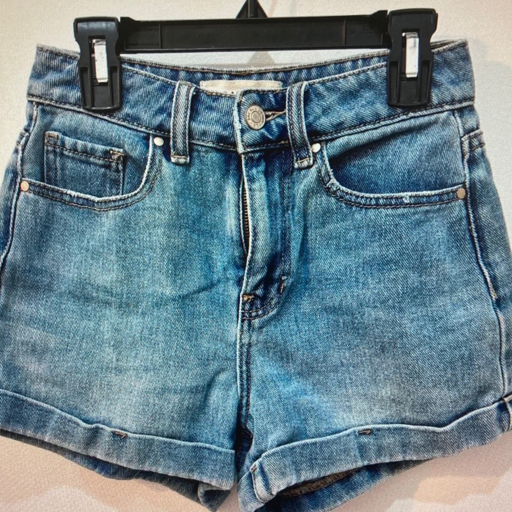 PacSun Light Blue Denim Roll-Hem Shorts
